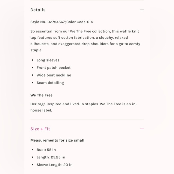 We The Free - Dawson Waffle Knit Top - smooth stone - M - Picture 7 of 7